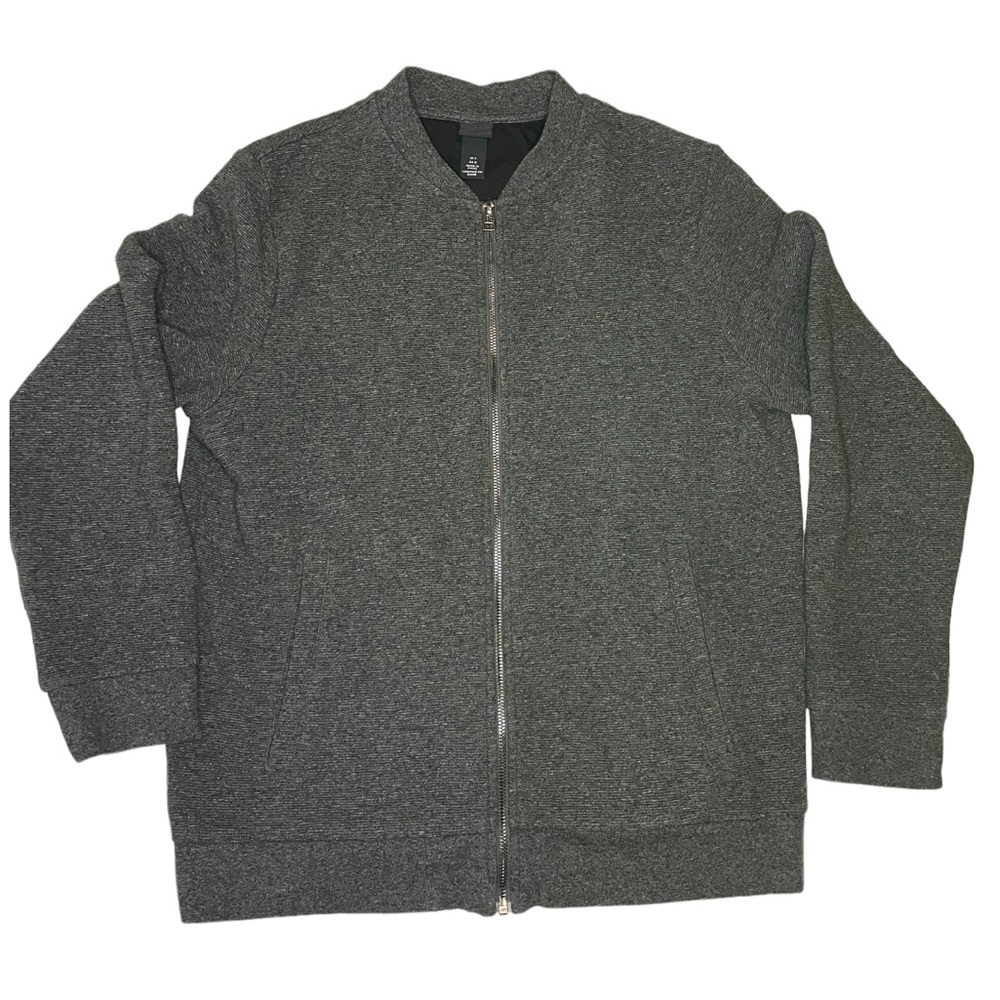 H&M Gray Casual Zip Up Sweater jacket Sz L